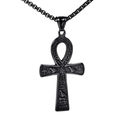 Fashion Ancient Egyptian Ankh Cross Necklace For Men Stainless Steel Gold Color/ Silver Color Biker Pendant Amulet Jewelry