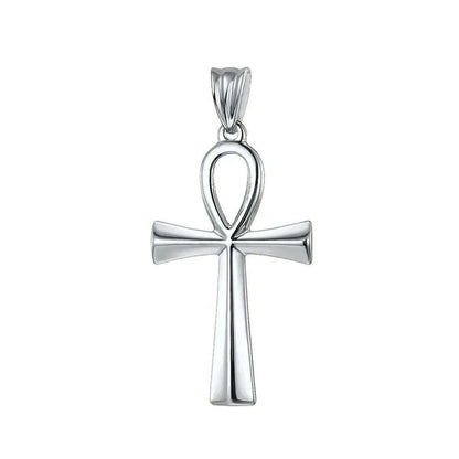 Fashion Ancient Egyptian Ankh Cross Necklace For Men Stainless Steel Gold Color/ Silver Color Biker Pendant Amulet Jewelry