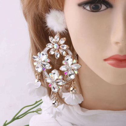 Fashion Big Earrings Metal Dangle Bohemian Eye Tassel Earrings Crystal Large Retro Long Brinco Ear Oorbellen Jewelry Wholesale