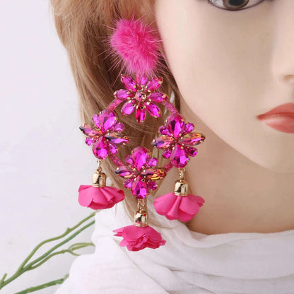 Fashion Big Earrings Metal Dangle Bohemian Eye Tassel Earrings Crystal Large Retro Long Brinco Ear Oorbellen Jewelry Wholesale
