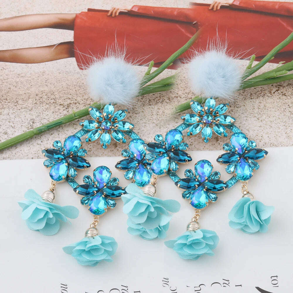 Fashion Big Earrings Metal Dangle Bohemian Eye Tassel Earrings Crystal Large Retro Long Brinco Ear Oorbellen Jewelry Wholesale