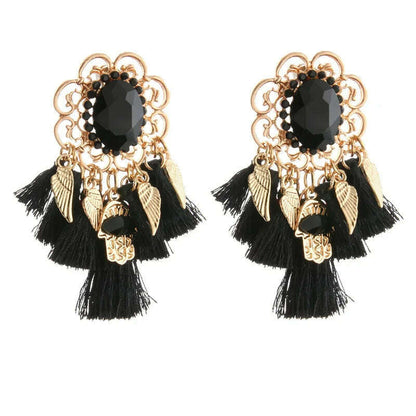 Fashion Big Earrings Metal Dangle Bohemian Eye Tassel Earrings Crystal Large Retro Long Brinco Ear Oorbellen Jewelry Wholesale