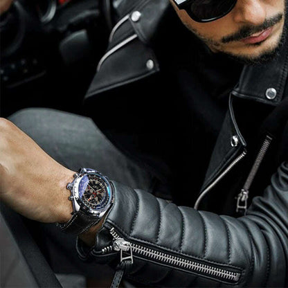 Fashion Jaragar Top Brand Leather Automatic Mechanical Calendar Business Watches Pilot Design Men's Wrist Watch Male
