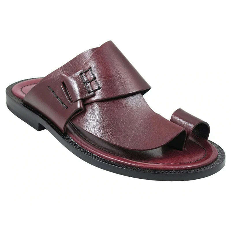 Fashion Summer Men's Sandals Beach Retro Hand-sewn Expose Toe Male Slippers Men Outdoor Casual Comfortable Shoes Big Size 38-48