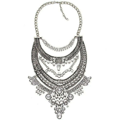Fashion Vintage Large Collar Choker Necklace Women Long Maxi Chunky Big Bib Indian Statement Necklace Jewelry Accessories Woman