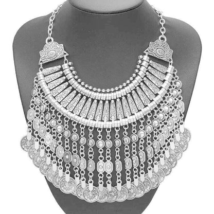 Fashion Vintage Large Collar Choker Necklace Women Long Maxi Chunky Big Bib Indian Statement Necklace Jewelry Accessories Woman