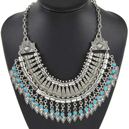 Fashion Vintage Large Collar Choker Necklace Women Long Maxi Chunky Big Bib Indian Statement Necklace Jewelry Accessories Woman
