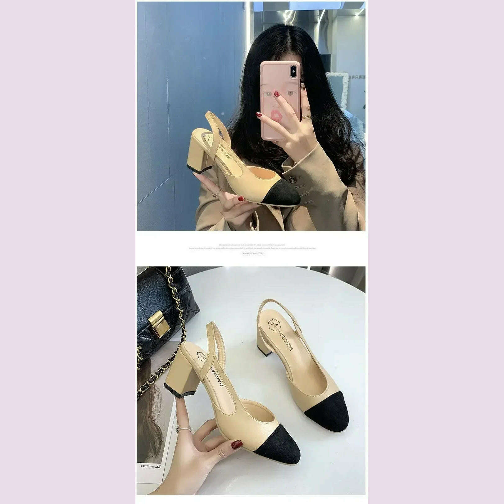 Fashion Women Shoes Woman Dress Shoes Mid Heel Square Head Wedding Party Sandals Casual Shoes