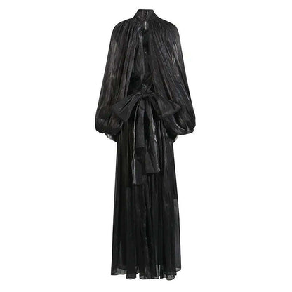 Fashionable Slim Fit Batwing Sleeve Dress Summer New Design Cross-Border Long Skirt with Belt Stylish Dress for Women