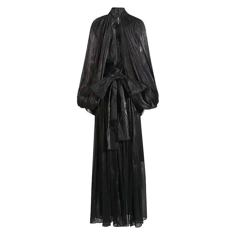 Fashionable Slim Fit Batwing Sleeve Dress Summer New Design Cross-Border Long Skirt with Belt Stylish Dress for Women
