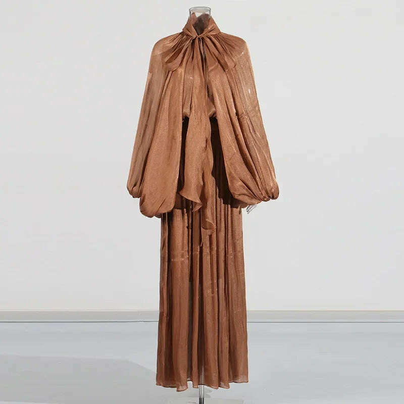 Fashionable Slim Fit Batwing Sleeve Dress Summer New Design Cross-Border Long Skirt with Belt Stylish Dress for Women