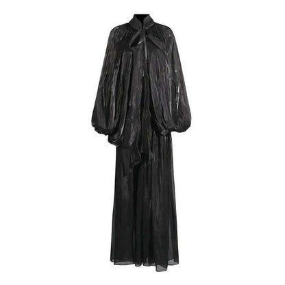 Fashionable Slim Fit Batwing Sleeve Dress Summer New Design Cross-Border Long Skirt with Belt Stylish Dress for Women
