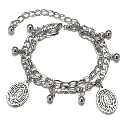 FNIO Bohemian Bracelets for Women Fashion Multilayer Beaded Chain Bracelets Set Charm Bracelet Bangles Jewelry Punk
