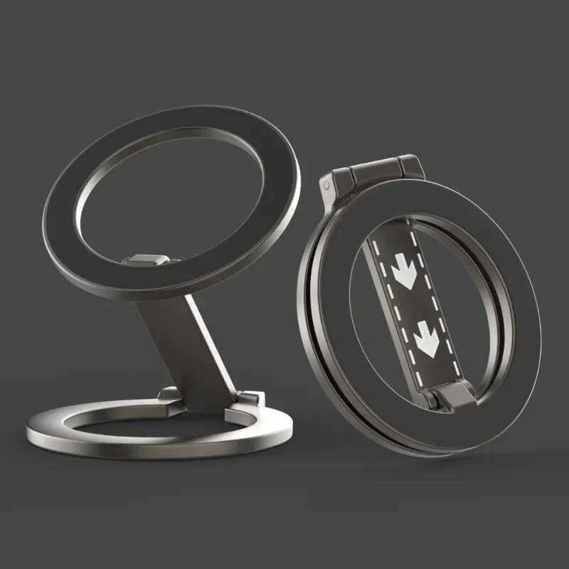 Foldable Double-Sided Magnetic Phone Ring Holder for MagSafe Kickstand Magnet Grip for iPhone 16 15 14 Huawei Phone Stand Holder