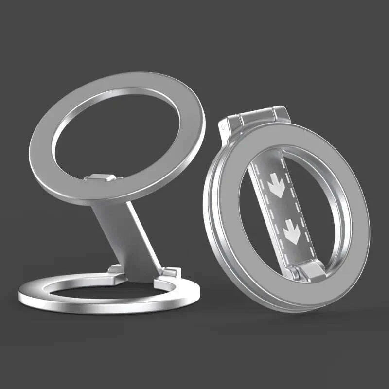 Foldable Double-Sided Magnetic Phone Ring Holder for MagSafe Kickstand Magnet Grip for iPhone 16 15 14 Huawei Phone Stand Holder