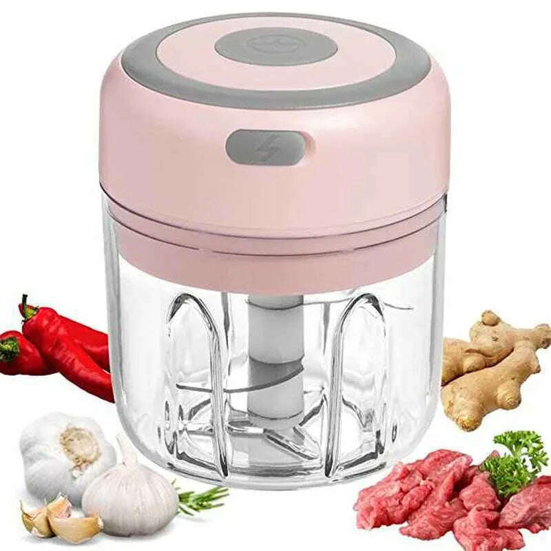 Food Grinder Electric Ginger Garlic Chopper Usb Rechargeable Mini Portable Fruit Food Grinder Onion Chopper
