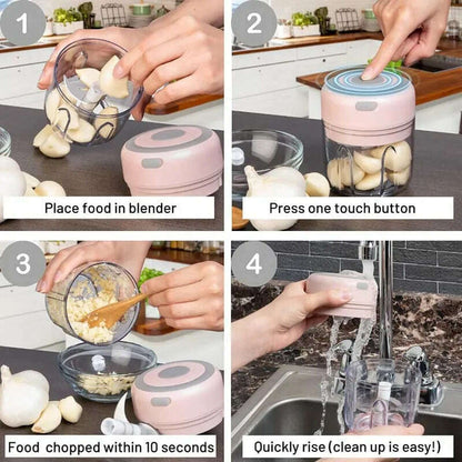 Food Grinder Electric Ginger Garlic Chopper Usb Rechargeable Mini Portable Fruit Food Grinder Onion Chopper