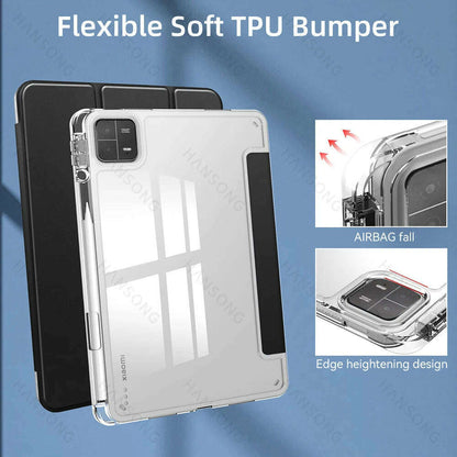 For Mi Pad Case for Xiaomi Mi Pad 5 & 5 Pro 11 inch HD Transparent Case for Mi Pad 6 & 6 Pro 11 inch with Awake / Sleep Cover