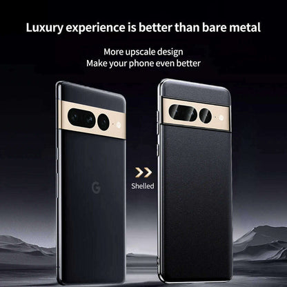 Genuine Cowhide Leather Phone Case for Google Pixel 9 Pro XL 8 7 6 Pro 7A 6A Luxury Plating Shockproof Full Protection Cover