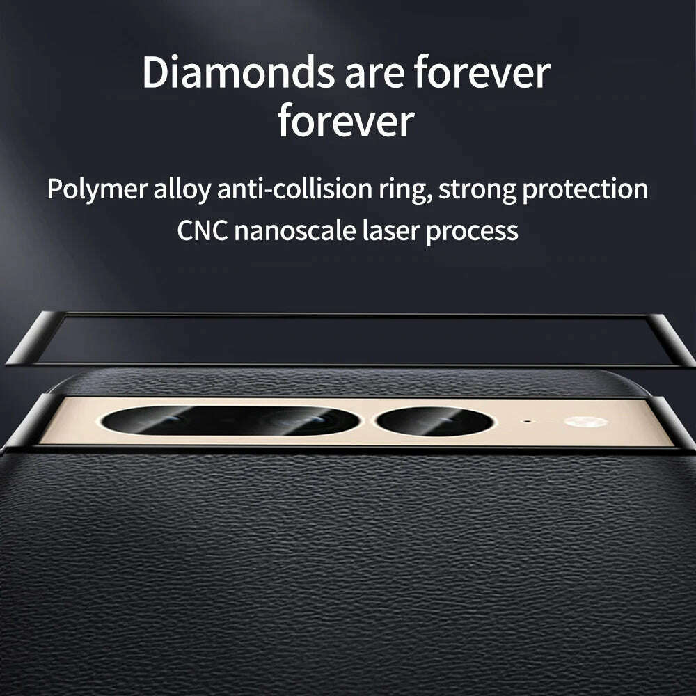 Genuine Cowhide Leather Phone Case for Google Pixel 9 Pro XL 8 7 6 Pro 7A 6A Luxury Plating Shockproof Full Protection Cover