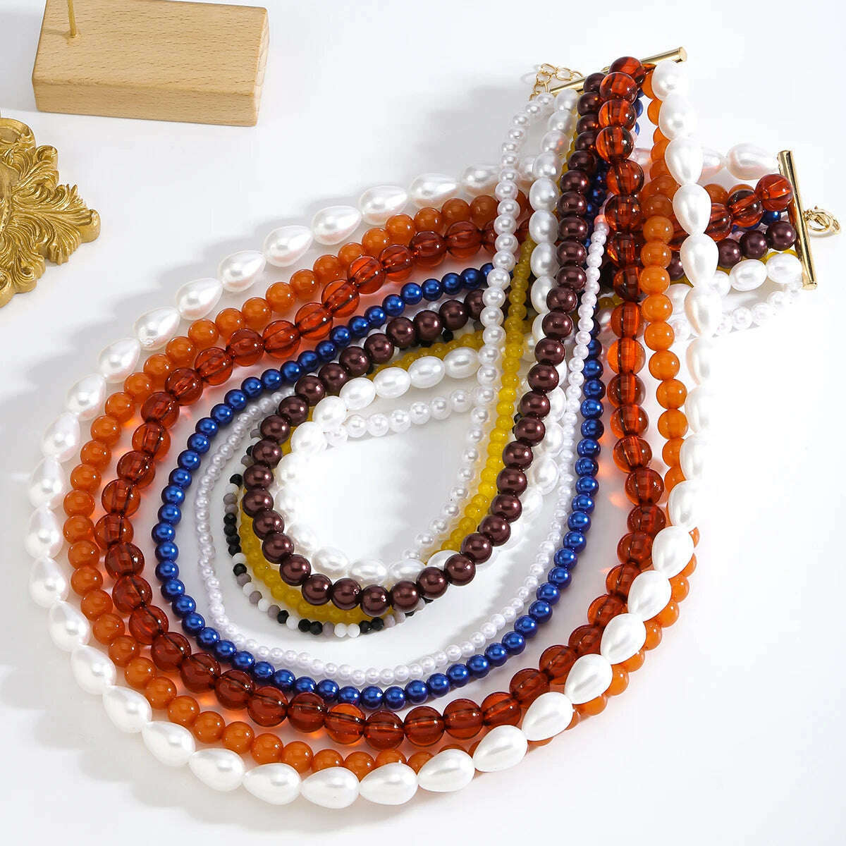 Girlgo-Multilayer Pearl Necklace, Luxury Jewelry Sets, Sweater Chain, Your Beauty in Various Occasions, Trendy