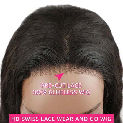 Glueless Human Hair Wigs Deep Wave Lace Frontal Wigs For Women 180% Quick Easy Install Glueless Wigs 4x4 Lace Wear And Go Wig