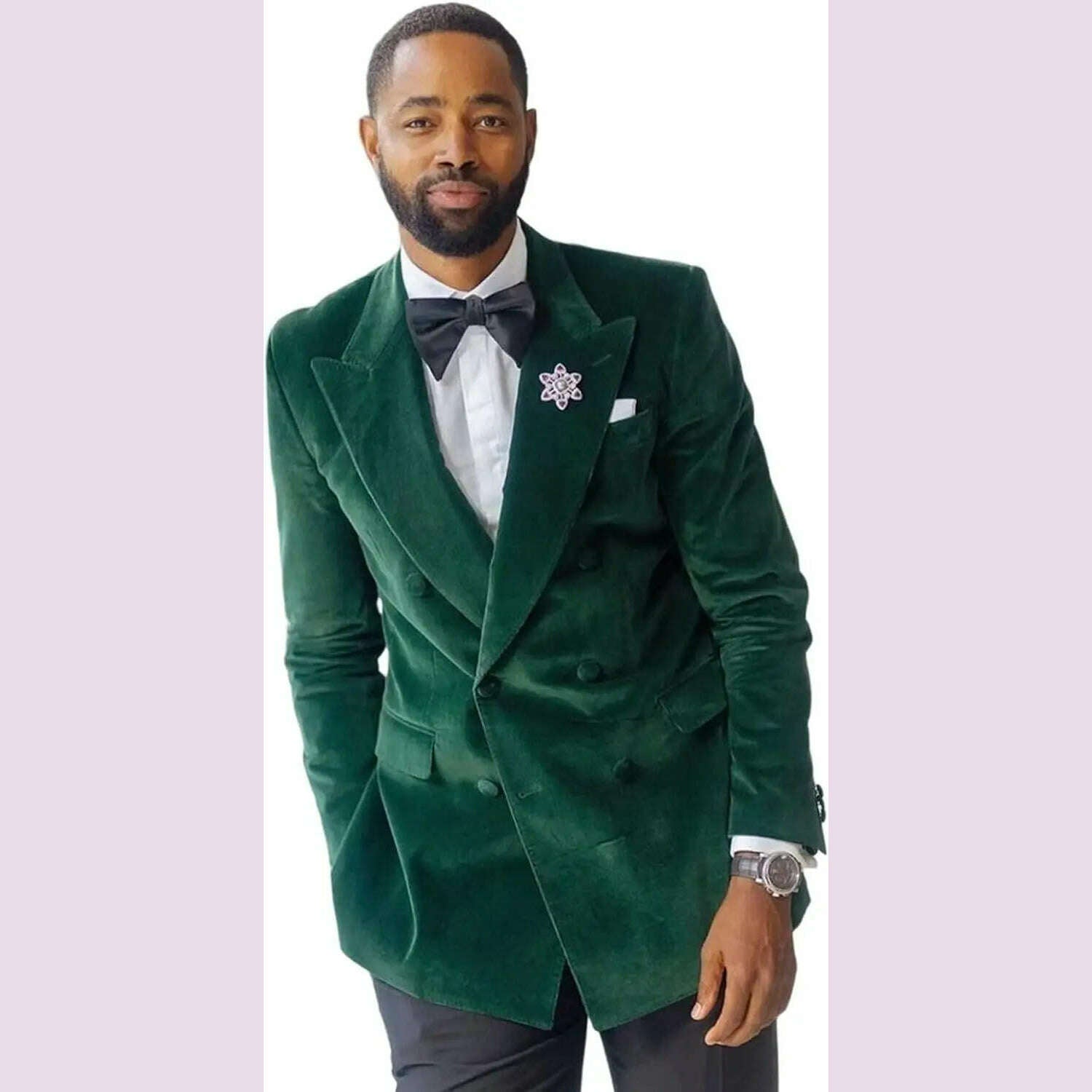 Green Velvet Smoking Suit Jacket for Men Suit 2024 Slim Fit Peak Lapel Custom Wedding Tuxedo Blazer 1 Pc African Fashion Coat