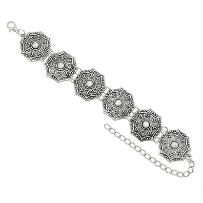 Gypsy Tribal Tibetan Bracelet for Women Boho Vintage Silvery Men's Turquoise Elastic Bangle Afghan Turkish Ethnic Indian Jewelry