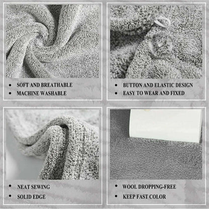 Hair Towels Bath Head Bamboo Charcoal Fiber Turban Wrap Quick Dry Anti-Frizz Hair Towels For Drying Hair Women Girls Bathroom
