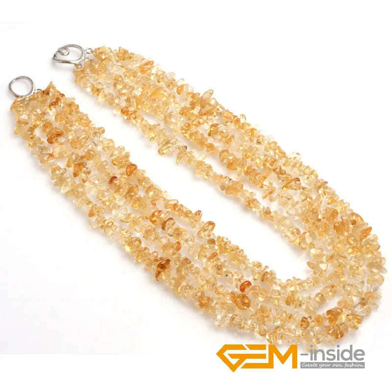 Handmade Assorted Chips Beaded Jewelry 17-20 Inch Multi Strands Cluster Statement Long Necklace For Women Gifts