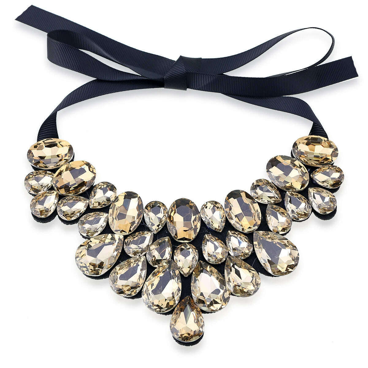 Handmade Glass Crystal Pendant Necklace for Women Fashion Statement Maxi Necklace 4 Colors Chokers Necklaces Bijoux NK-01634