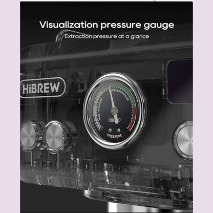 HiBREW 20Bar Semi Automatic Espresso Coffee Machine Temperature Adjustable 58mm Portafilter Cold/Hot Coffee Maker Metal CaseH10A