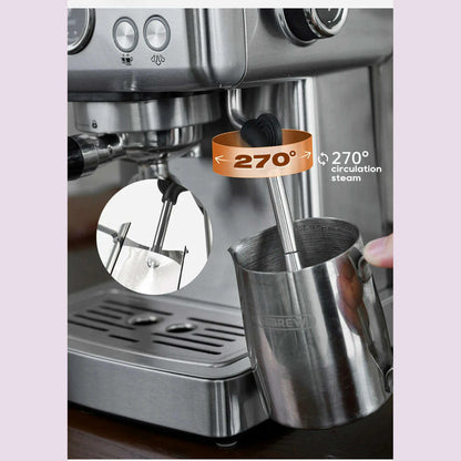 HiBREW 20Bar Semi Automatic Espresso Coffee Machine Temperature Adjustable 58mm Portafilter Cold/Hot Coffee Maker Metal CaseH10A