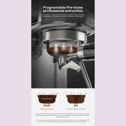 HiBREW 20Bar Semi Automatic Espresso Coffee Machine Temperature Adjustable Cold/Hot Super Slim Coffee Maker Cappuccino H10B