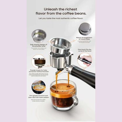HiBREW 20Bar Semi Automatic Espresso Coffee Machine Temperature Adjustable Cold/Hot Super Slim Coffee Maker Cappuccino H10B