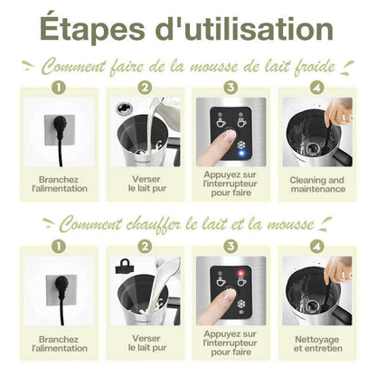 HiBREW 4 in 1 Milk Frother Frothing Foamer Fully automatic Milk Warmer Cold/Hot Latte Cappuccino Chocolate Protein powder M3