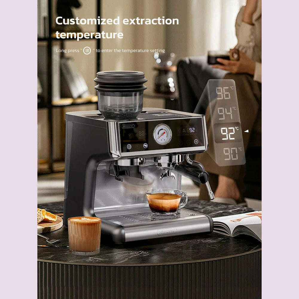 HiBREW Dual Boiler System Barista Pro 20Bar Bean to Espresso Cafetera Coffee Machine with Full Kit for Cafe Hotel Restaurant H7A