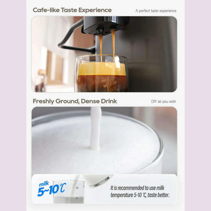 HiBREW Fully Automatic Espresso Machine Cappuccino Milk System 6 Coffee Varieties Intuitive Touch Display With Grinder H16