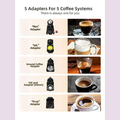 HiBREW Multiple Capsule Coffee Machine, Hot/Cold Dolce Gusto Milk Nespresso Capsule ESE Pod Ground Coffee Cafeteria 19Bar 5 in 1