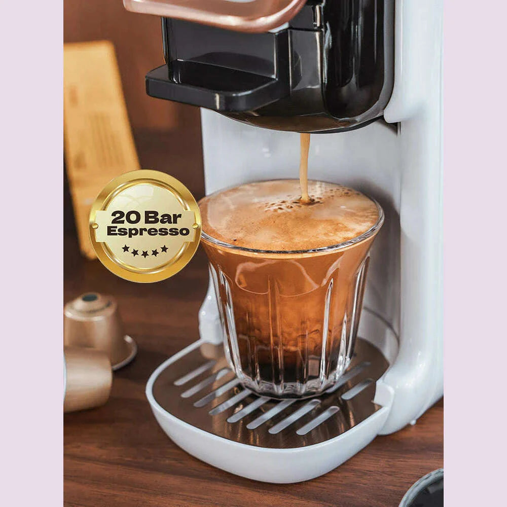 HiBREW Multiple Capsule Coffee Machine, Hot/Cold Dolce Gusto Milk Nespresso Capsule ESE Pod Ground Coffee Cafeteria 19Bar 5 in 1