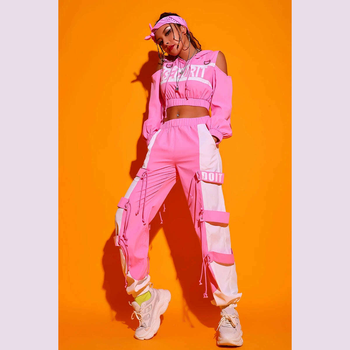 Hip Hop Dance Clothes For Adult Jazz Dance Wear Pink Dancer Outfit Designer Clothes Stage Costume Sexy DJ DS Clothing