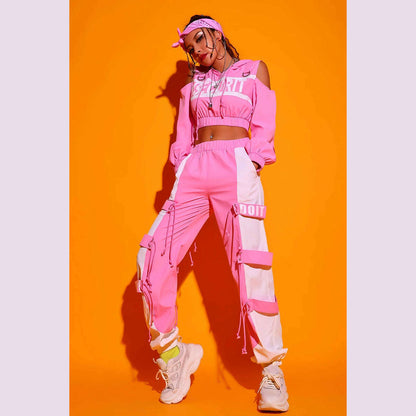 Hip Hop Dance Clothes For Adult Jazz Dance Wear Pink Dancer Outfit Designer Clothes Stage Costume Sexy DJ DS Clothing