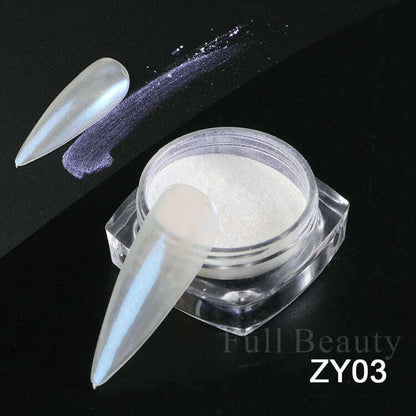 Holographic Solid Mirror Nail Glitter Laser Metallic Rubbing Dust Chrome Powder Shinning Manicure Decoration Pigment CHLF01-07-1