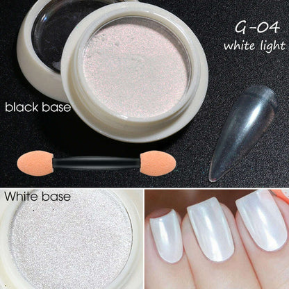 Holographic Solid Mirror Nail Glitter Laser Metallic Rubbing Dust Chrome Powder Shinning Manicure Decoration Pigment CHLF01-07-1