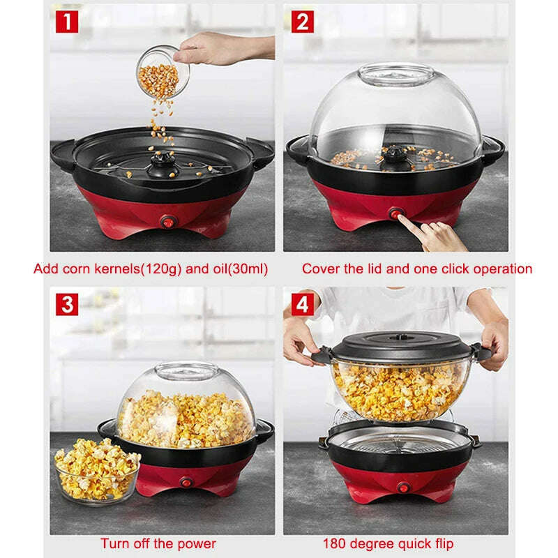 Household 850W electric popcorn machine automatic hot Pipoqueir machine Home-made Diy Popcorn Movie Snack Sonifer Popper