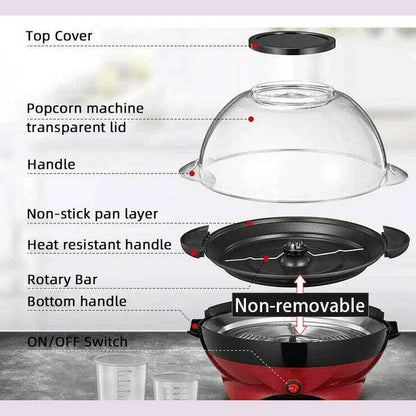 Household 850W electric popcorn machine automatic hot Pipoqueir machine Home-made Diy Popcorn Movie Snack Sonifer Popper