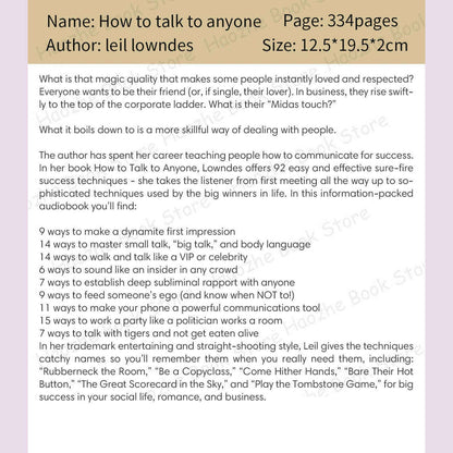How to Talk to Anyone: 92 Little Tricks for Big Success in Relationships Communication & Social Skills English Book Paperback