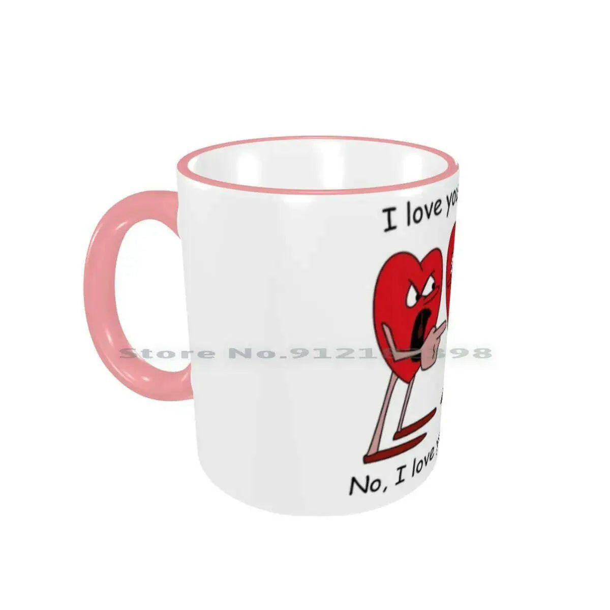 I Love You More! Ceramic Mugs Coffee Cups Milk Tea Mug Hearts Love Valentines Day Romantic Creative Trending Vintage Gift