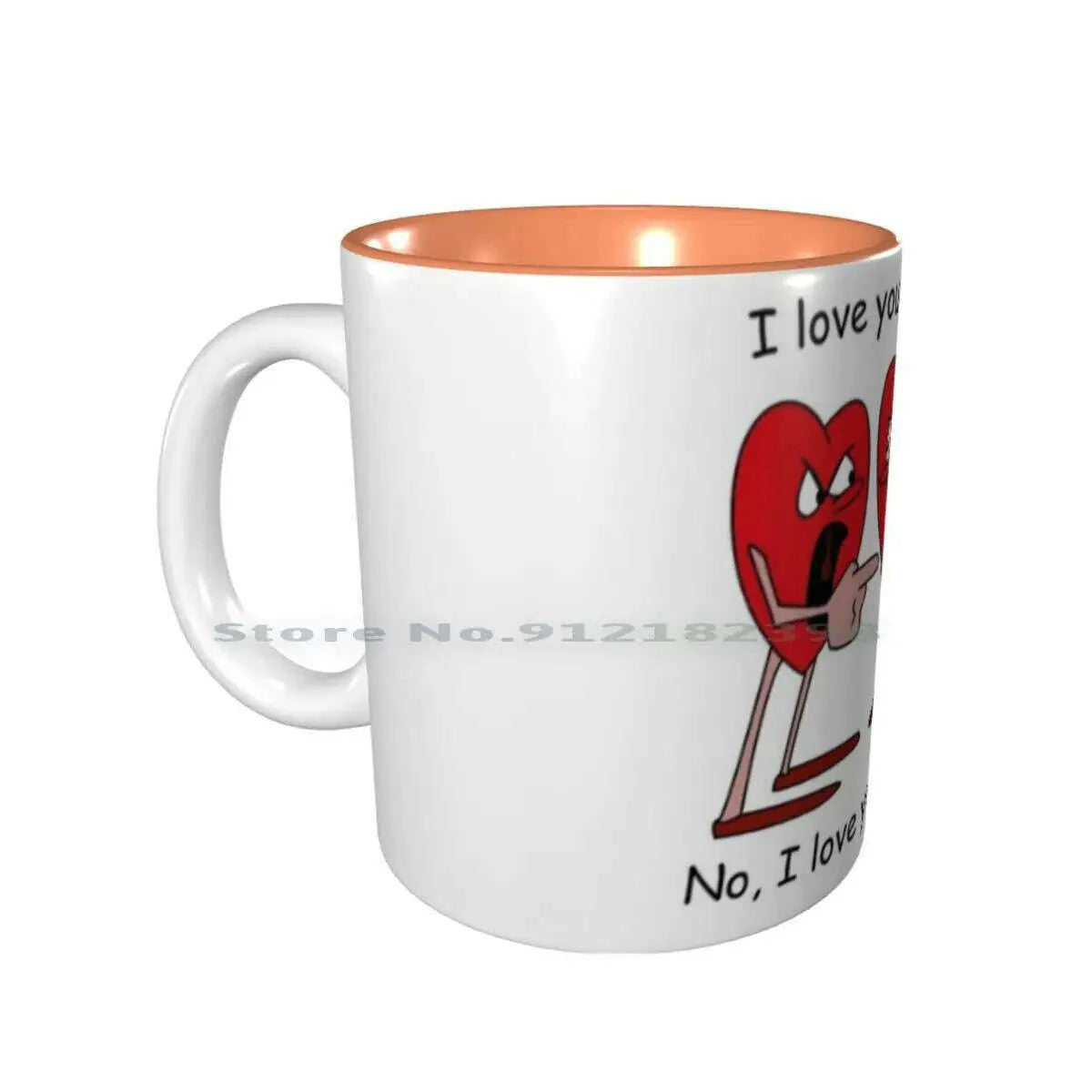 I Love You More! Ceramic Mugs Coffee Cups Milk Tea Mug Hearts Love Valentines Day Romantic Creative Trending Vintage Gift