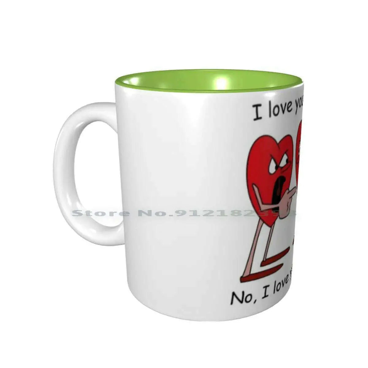 I Love You More! Ceramic Mugs Coffee Cups Milk Tea Mug Hearts Love Valentines Day Romantic Creative Trending Vintage Gift